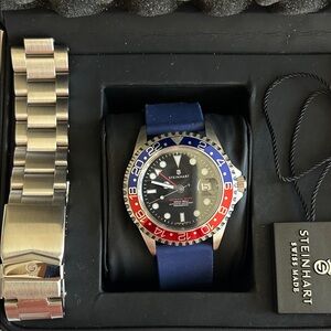 Men's Blue and Red GMT Watch